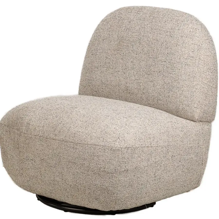 Nordlys Salonstoel Swivel van metaal en beige fluweel
