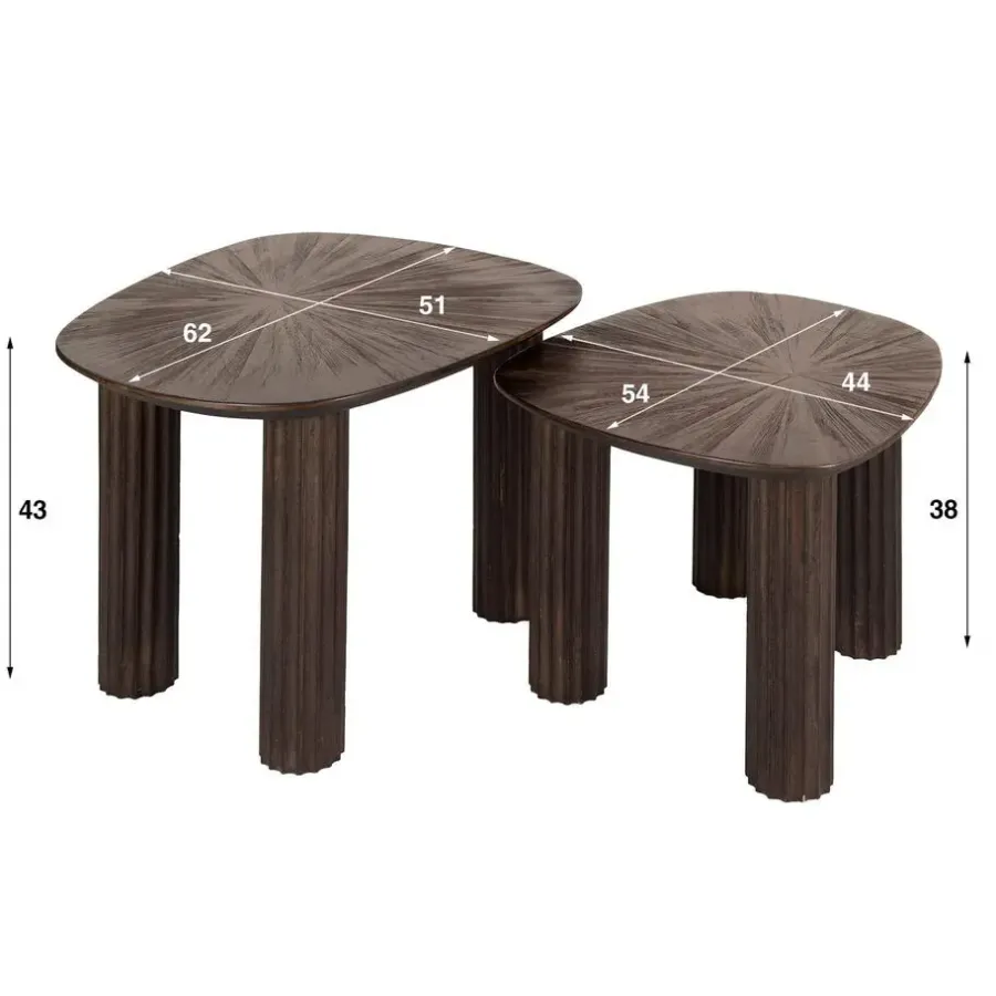 Giga Living Salontafel - Vierhoekig - Set Van 2 - Teakhout - Maya