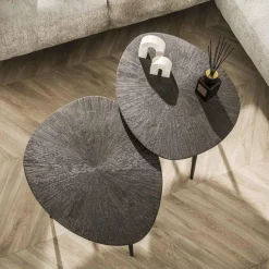 Salontafels-Giga Living Salontafel Brons Metaal - Set Van 2 - 76x61x43cm - Ray