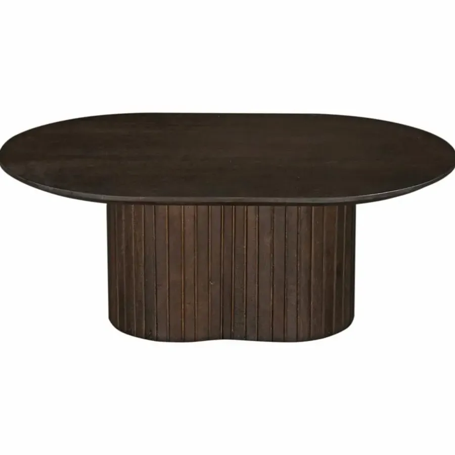 Giga Meubel Salontafel Donkerbruin Mangohout - Ovaal - 120x70x35cm - Ava