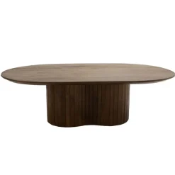 Giga Meubel Salontafel Donkerbruin Mangohout - Ovaal - 120x70x35cm - Ava