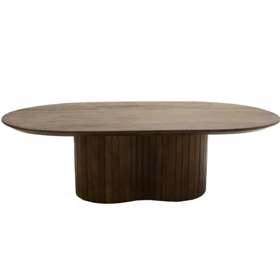 Giga Meubel Salontafel Donkerbruin Mangohout - Ovaal - 120x70x35cm - Ava