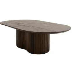 Giga Meubel Salontafel Donkerbruin Mangohout - Ovaal - 120x70x35cm - Ava