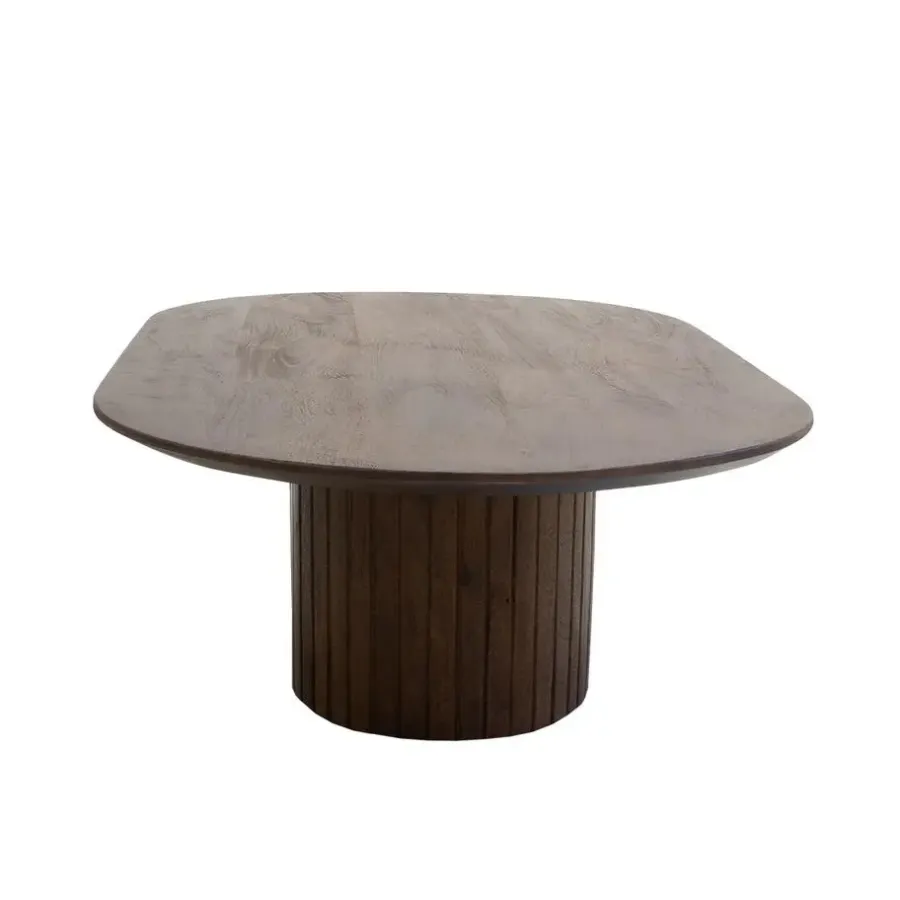 Giga Meubel Salontafel Donkerbruin Mangohout - Ovaal - 120x70x35cm - Ava