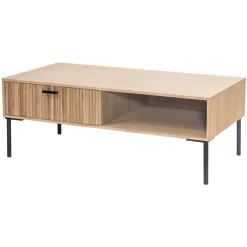 Salontafels-Nordlys Salontafel met 1 lade van essen en metaal