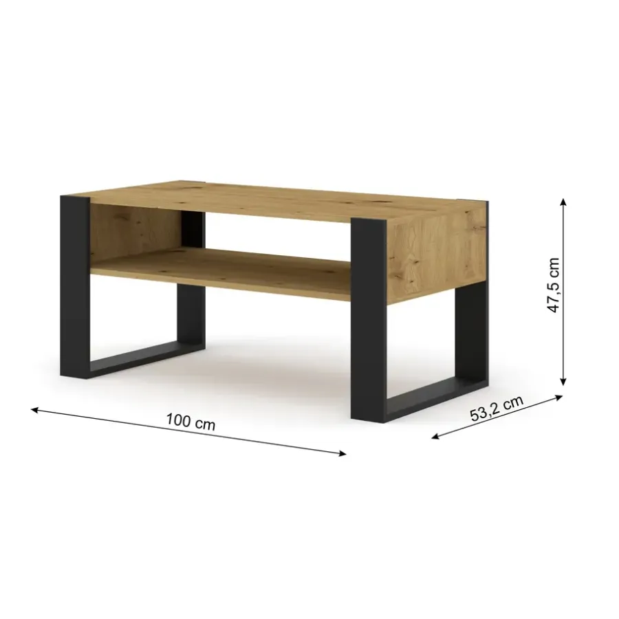 Salontafels-AKL FURNITURE Salontafel Mondi 47x100x50 Beige