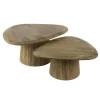 Salontafels-Giga Living Salontafel Naturel Mangohout - Set van 2 - 93x72x43cm - Wave