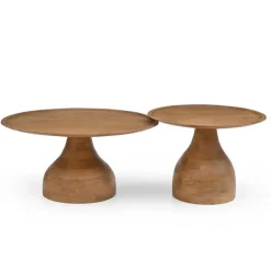 Giga Meubel Salontafel Naturel Mangohout - Ø80x39cm - Joji