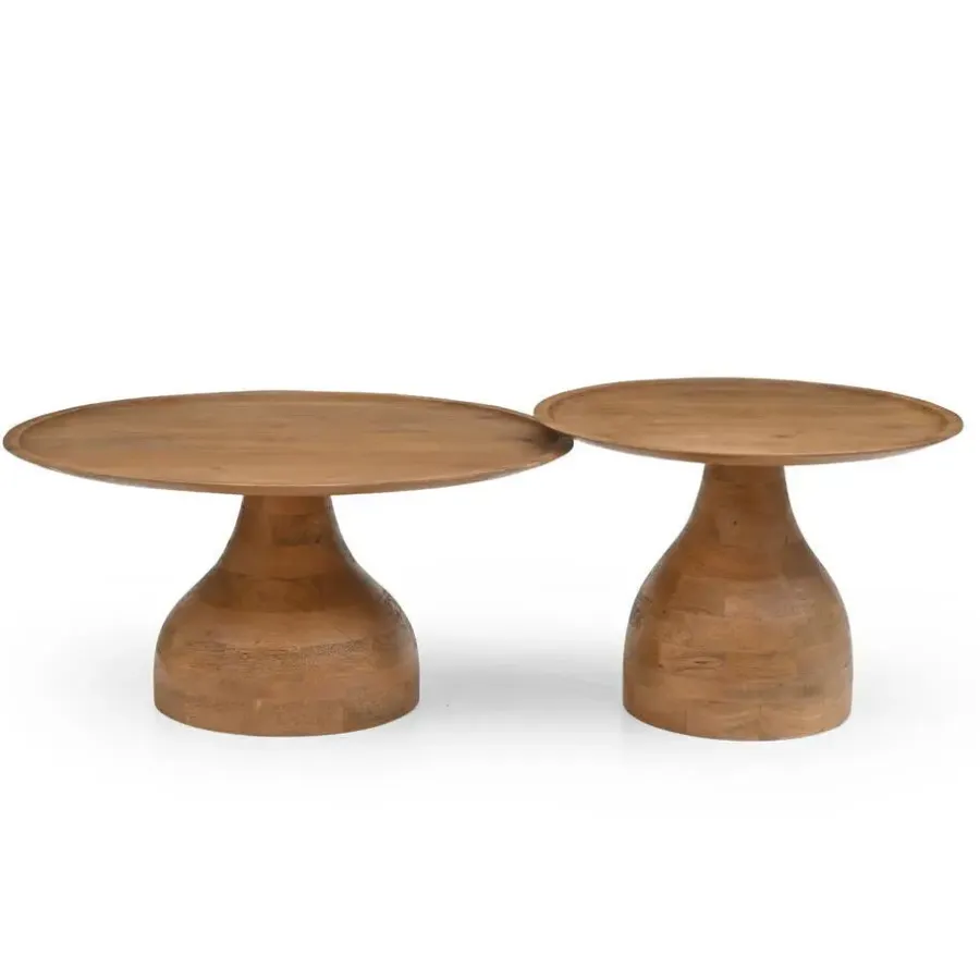 Giga Meubel Salontafel Naturel Mangohout - Ø80x39cm - Joji