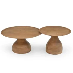 Giga Meubel Salontafel Naturel Mangohout - Ø80x39cm - Joji