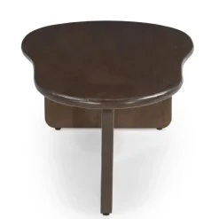 Salontafels-Giga Meubel Salontafel Organisch 130cm - Donkerbruin Mangohout - Sira