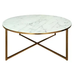 Scandes Salontafel Ostana - wit/brons - Ø80x45 cm