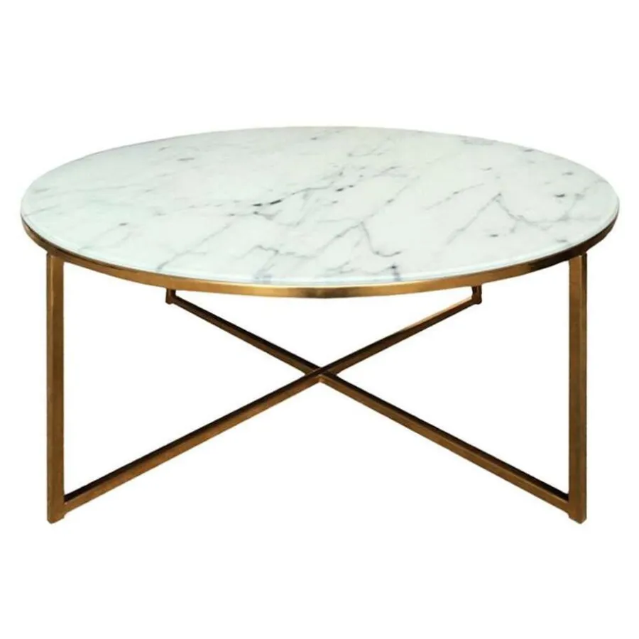 Scandes Salontafel Ostana - wit/brons - Ø80x45 cm