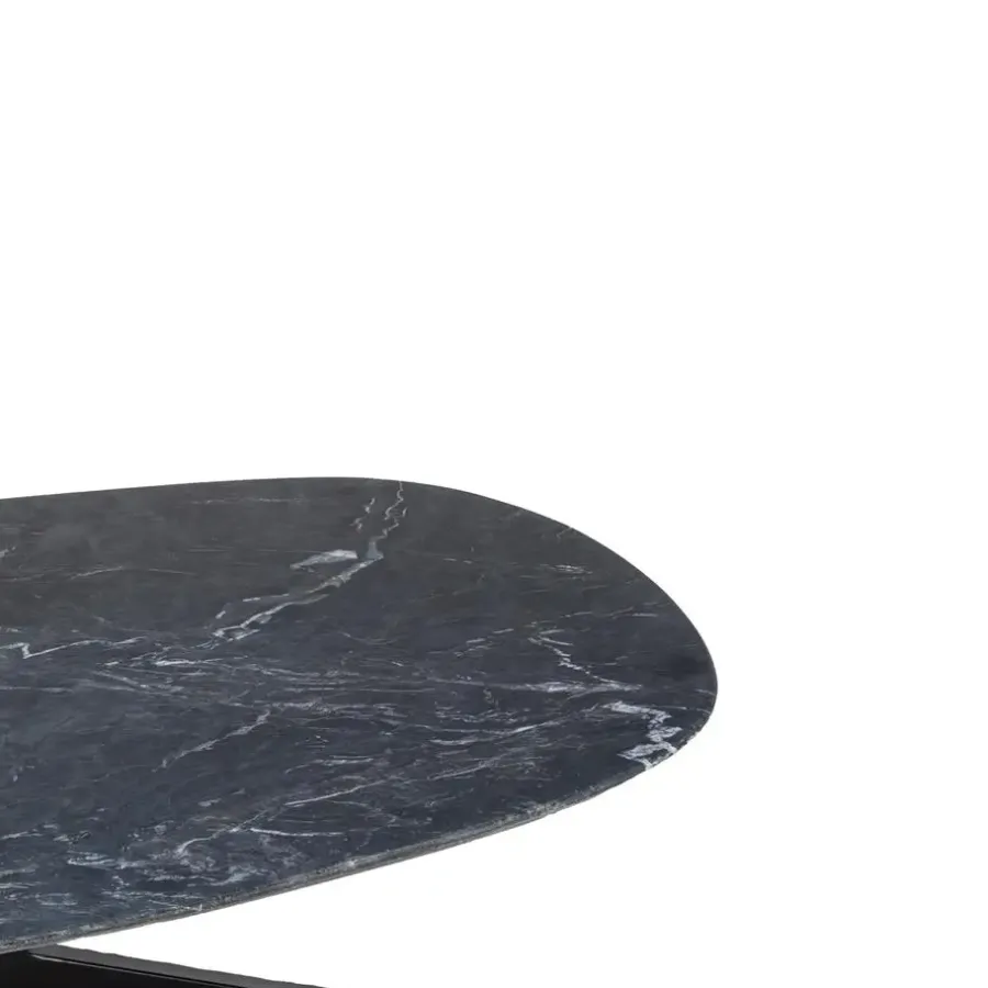 Giga Meubel Salontafel Richy Zwart Marmer Deens Ovaal 120cm