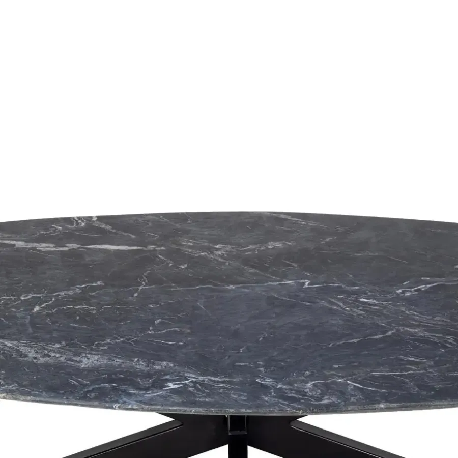 Giga Meubel Salontafel Richy Zwart Marmer Deens Ovaal 120cm