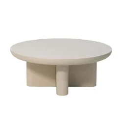 Salontafels-Giga Meubel Salontafel Rond 90cm - Beige Betonlook - Miso