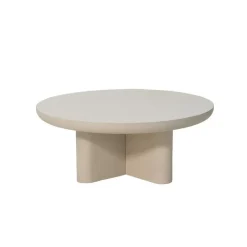 Salontafels-Giga Meubel Salontafel Rond 90cm - Beige Betonlook - Miso