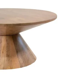 Giga Meubel Salontafel Rond 90cm - Naturel Mangohout - Sep
