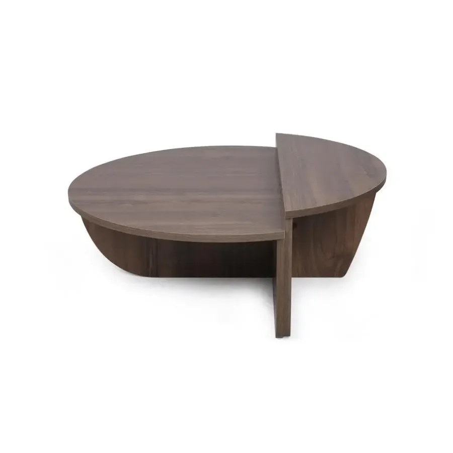 Salontafels-Arabic House Salontafel Rond 90cm - Walnoot Bruin Melamine - Podium