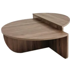 Salontafels-Arabic House Salontafel Rond 90cm - Walnoot Bruin Melamine - Podium