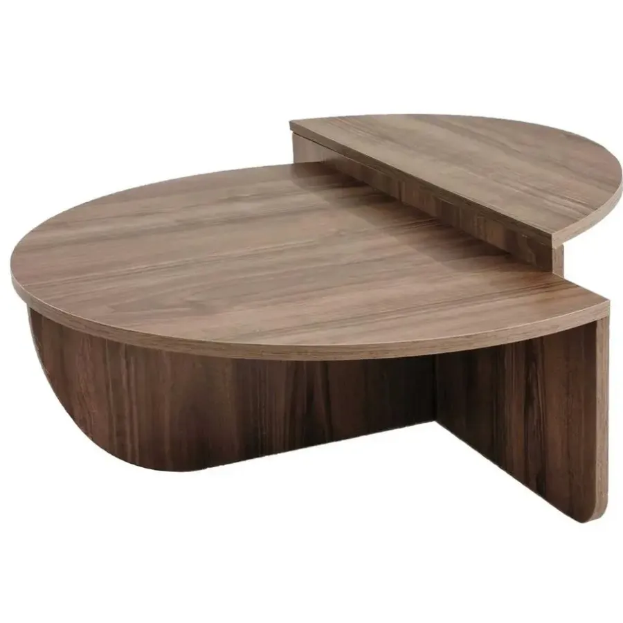 Salontafels-Arabic House Salontafel Rond 90cm - Walnoot Bruin Melamine - Podium