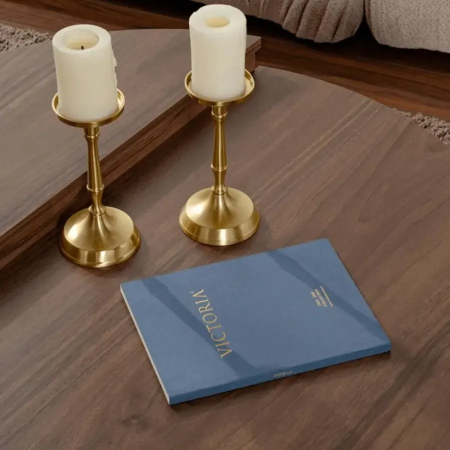 Salontafels-Arabic House Salontafel Rond 90cm - Walnoot Bruin Melamine - Podium