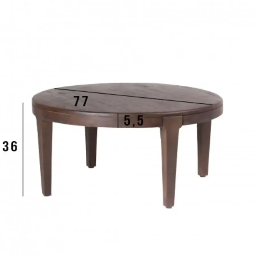 Salontafels-Giga Meubel Salontafel Set van 2 - Acaciahout - Rond - Tafel Mio