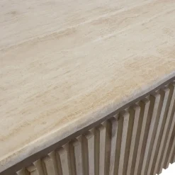 Salontafels-Giga Meubel Salontafel Travertin - Naturel Mangohout - 120x60x40cm - Sven
