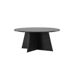 Salontafels-Fjôrd Salontafel Zwart Ø100cm - Fineer - Scandinavisch - Tafel Bootcut