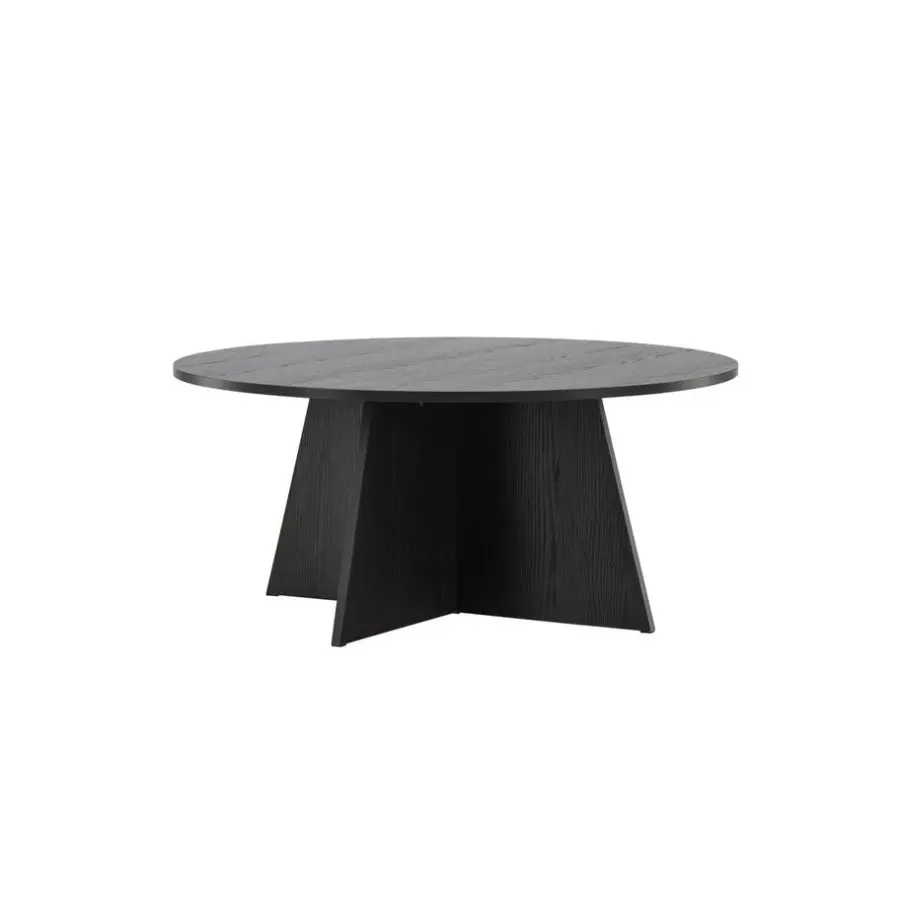 Salontafels-Fjôrd Salontafel Zwart Ø100cm - Fineer - Scandinavisch - Tafel Bootcut