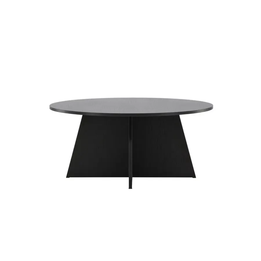 Salontafels-Fjôrd Salontafel Zwart Ø100cm - Fineer - Scandinavisch - Tafel Bootcut