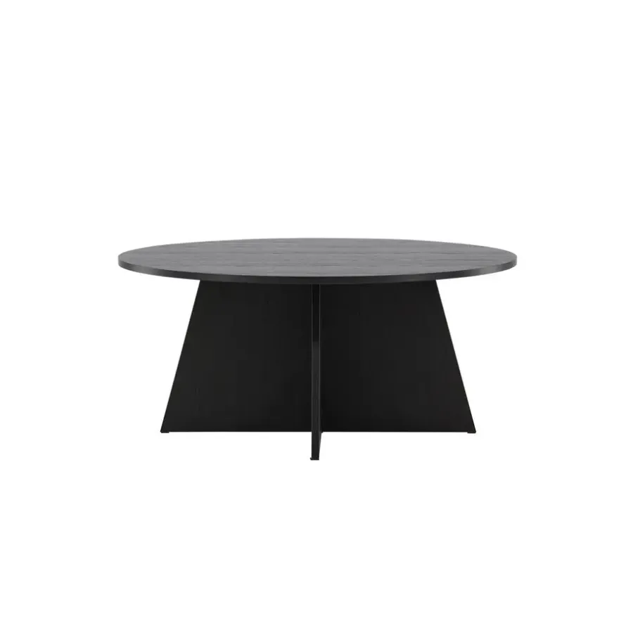 Salontafels-Fjôrd Salontafel Zwart Ø100cm - Fineer - Scandinavisch - Tafel Bootcut
