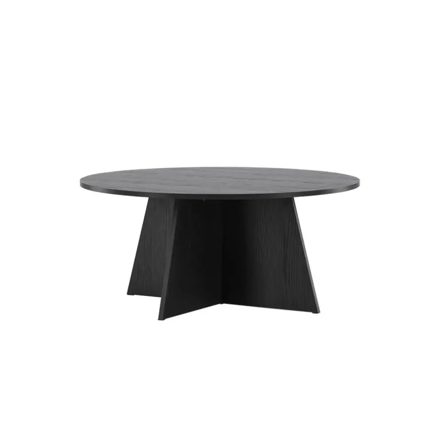 Salontafels-Fjôrd Salontafel Zwart Ø100cm - Fineer - Scandinavisch - Tafel Bootcut