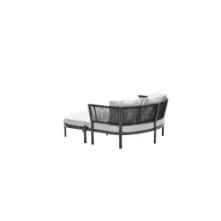 Ligbedden-Garden Impressions San Remo divanbed - carbon black - rope lava zwart - valley sand