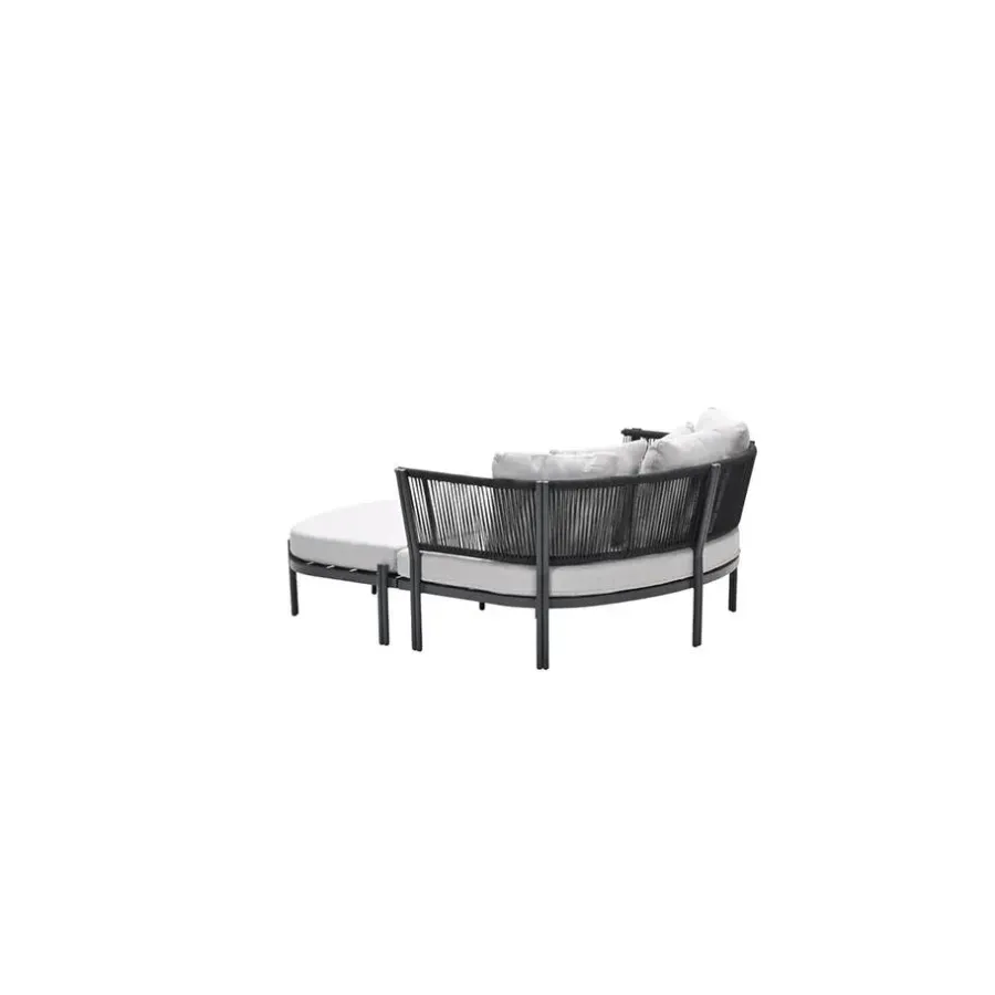 Ligbedden-Garden Impressions San Remo divanbed - carbon black - rope lava zwart - valley sand