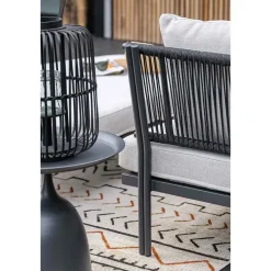 Ligbedden-Garden Impressions San Remo divanbed - carbon black - rope lava zwart - valley sand