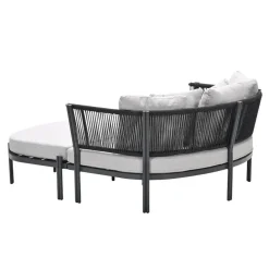 Ligbedden-Garden Impressions San Remo divanbed - carbon black - rope lava zwart - valley sand