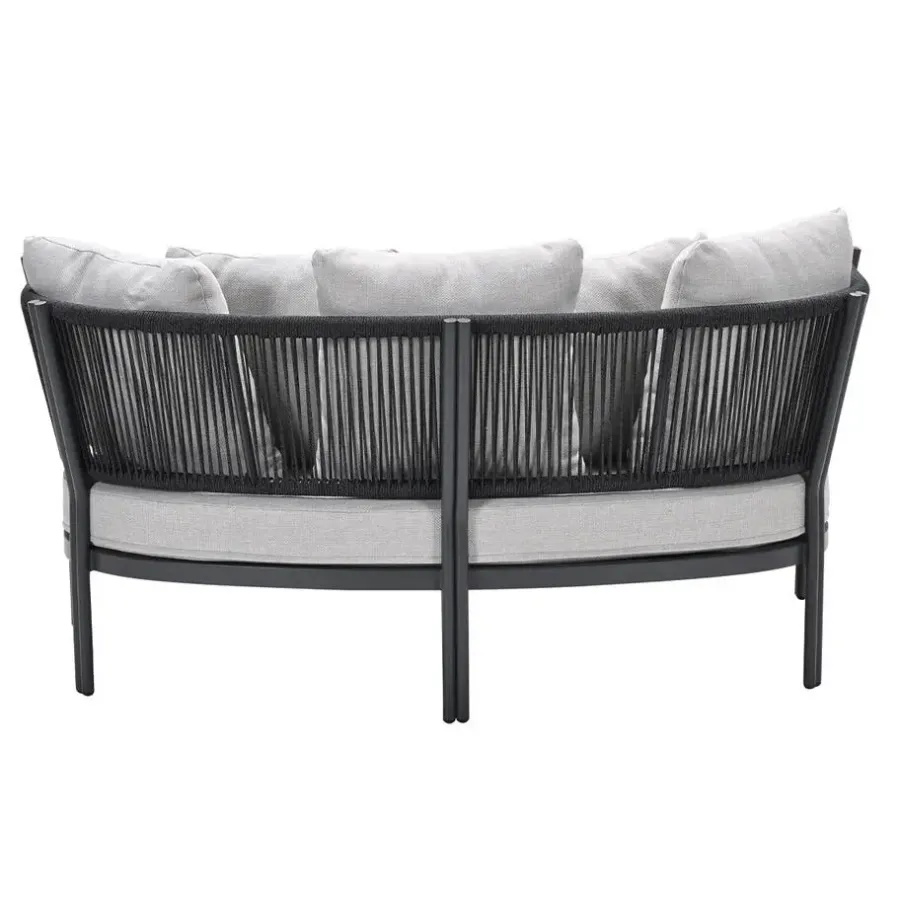 Ligbedden-Garden Impressions San Remo divanbed - carbon black - rope lava zwart - valley sand