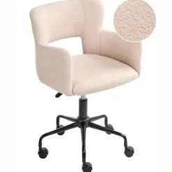 Leen Bakker SANILAC - Bureaustoel - Beige - Bouclé
