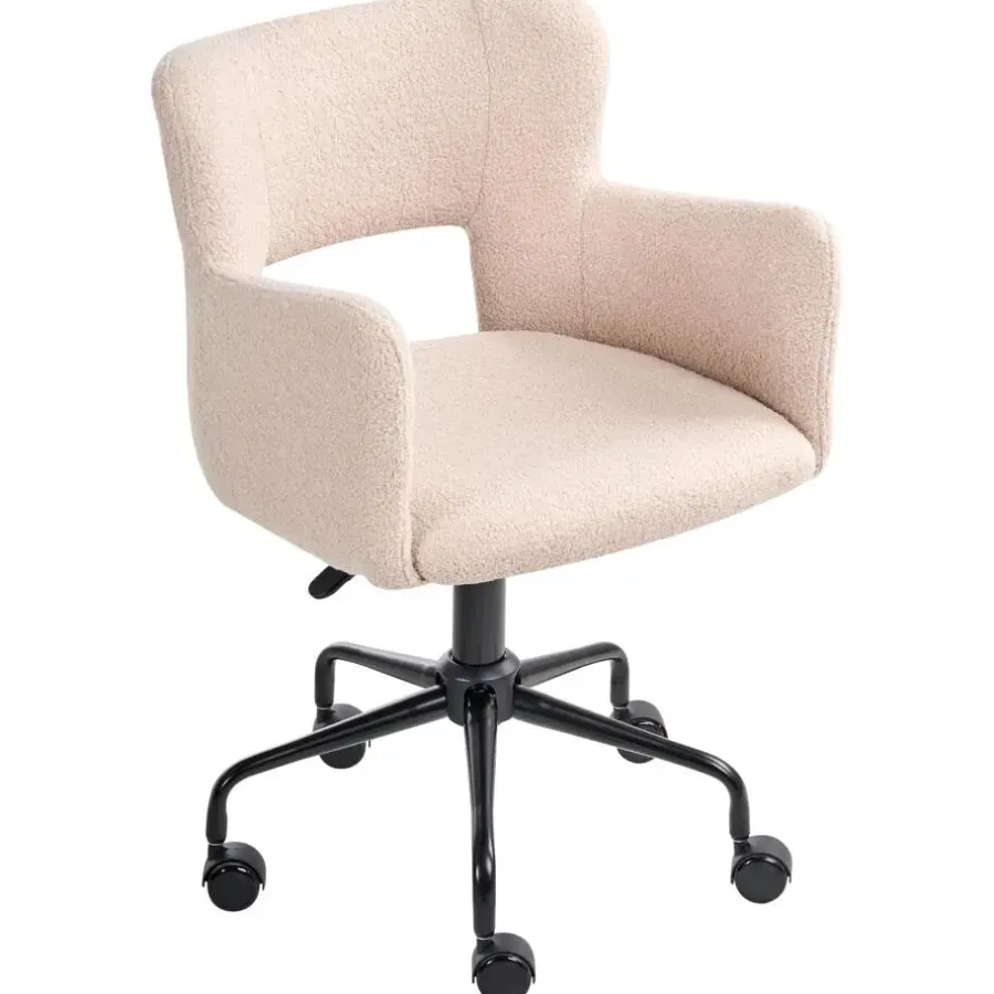 Leen Bakker SANILAC - Bureaustoel - Beige - Bouclé