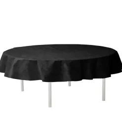 Santex Feest tafelkleed/tafellaken rond - zwart - 240 cm - stof