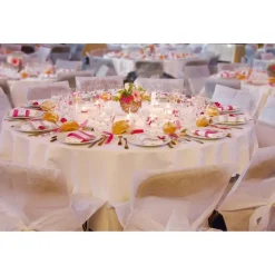 Santex Feest tafelkleed/tafellaken rond - grijs - 240 cm - stof