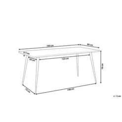 Rechthoekige Eettafels-Beliani SANTIAGO - Eettafel - Grijs - 80 x 160 cm - Vezelplaat