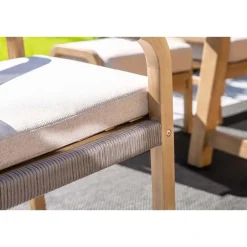 Tuinstoelen-Garden Impressions Santos dining fauteuil - acaciahout met white wash - taupe - sand