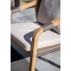 Tuinstoelen-Garden Impressions Santos dining fauteuil - acaciahout met white wash - taupe - sand