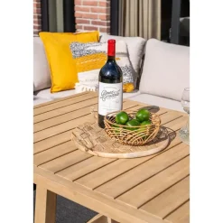 Garden Impressions Santos lounge-diningset - 5-dlg.-links -acaciahout met white wash-sand