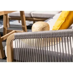 Garden Impressions Santos lounge-diningset - 5-dlg.-links -acaciahout met white wash-sand
