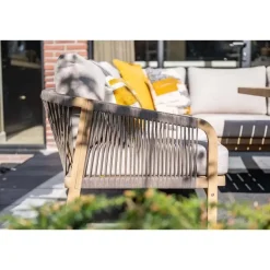 Garden Impressions Santos lounge-diningset - 5-dlg.-links -acaciahout met white wash-sand