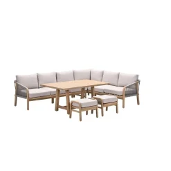 Garden Impressions Santos lounge-diningset - 5-dlg.-rechts-acaciahout met white wash-sand