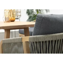Garden Impressions Santos lounge-diningset-5-dlg-links-acacia white wash-dgrijs-mgrey